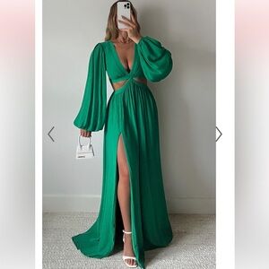 Balloon Sleeve Maxi Dress